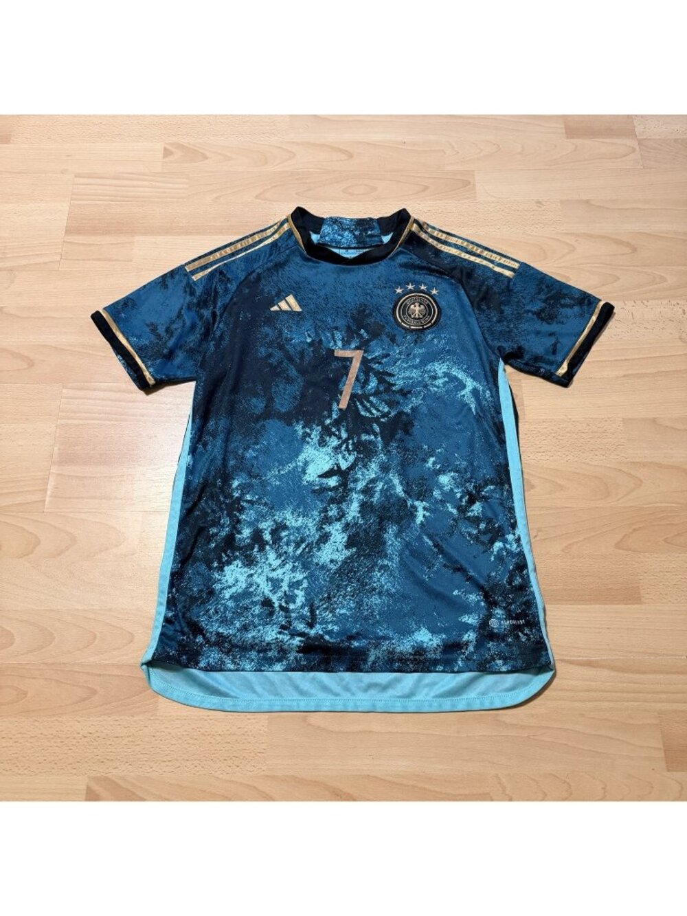 Germany  2023 Away Jersey Adidas Green Gold Soccer Women Medium